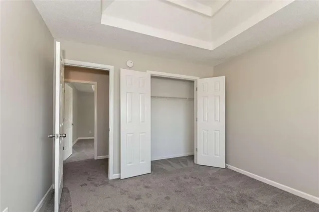 an empty room with a bathroom