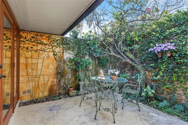 a view of outdoor space with seating area