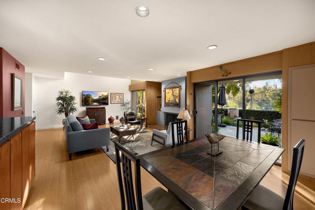 200 Arroyo Terrace Pasadena, CA 91103 - Photo 13 of 66 a view of a dining room with furniture window and outside view