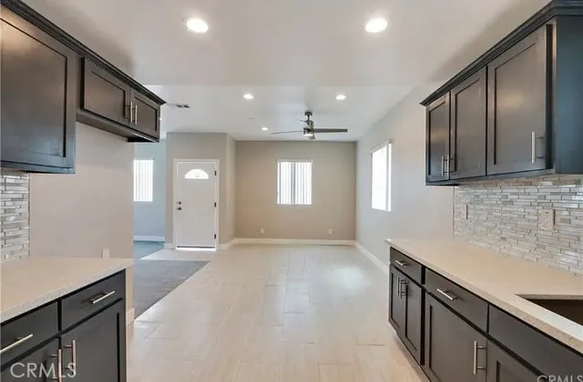 an empty room with an entryway