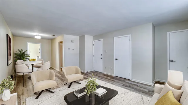 a living room with furniture and a couch