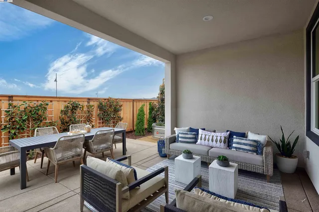 a living room with furniture