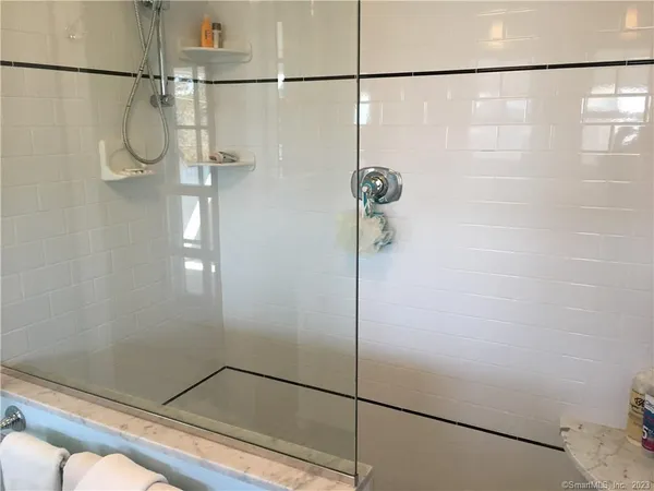 a bathroom with a shower