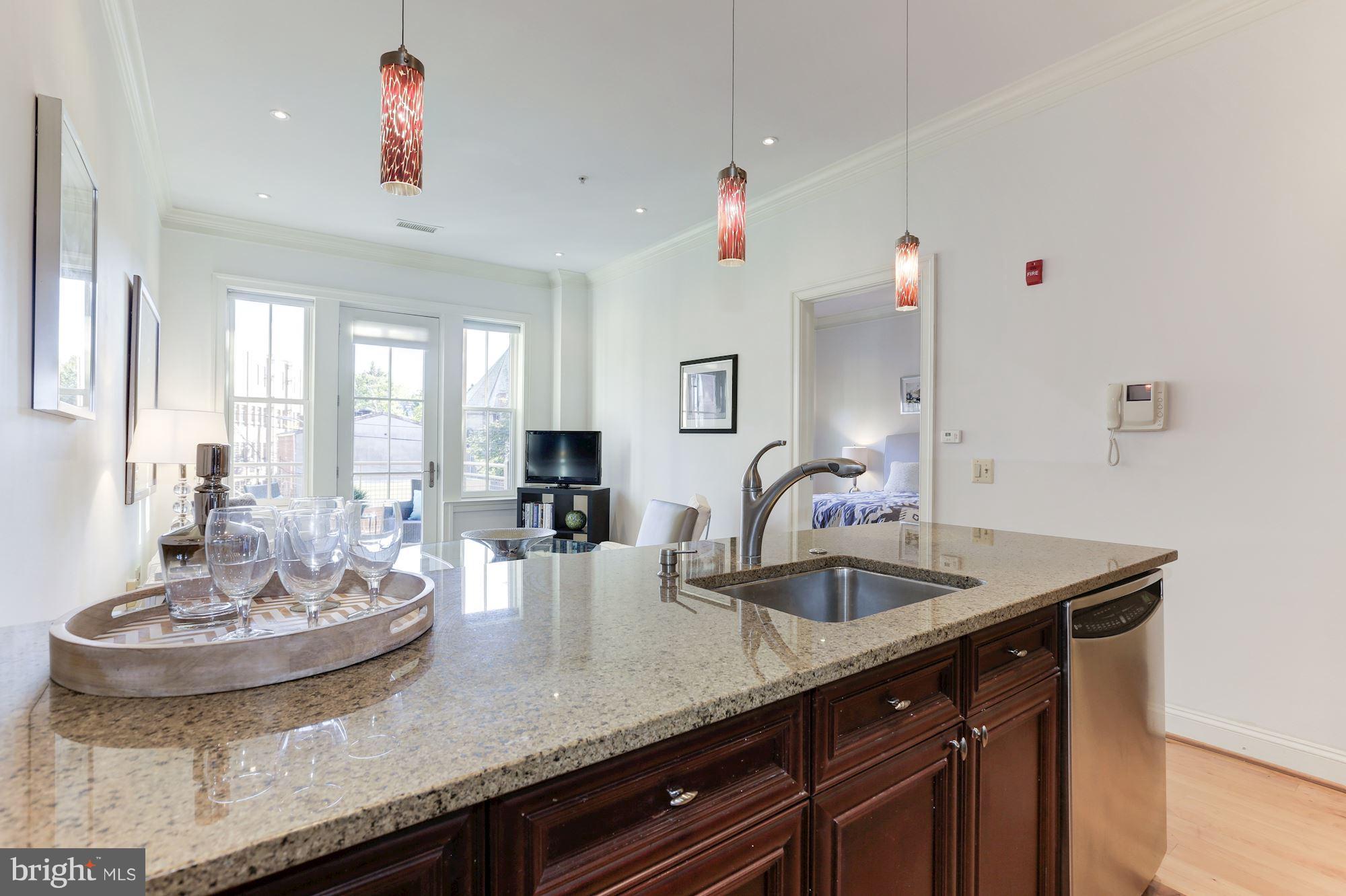 1210 R Street Northwest, Unit 215 Washington, DC 20009 - Photo 5 of 20 Kitchen with View to Living Area