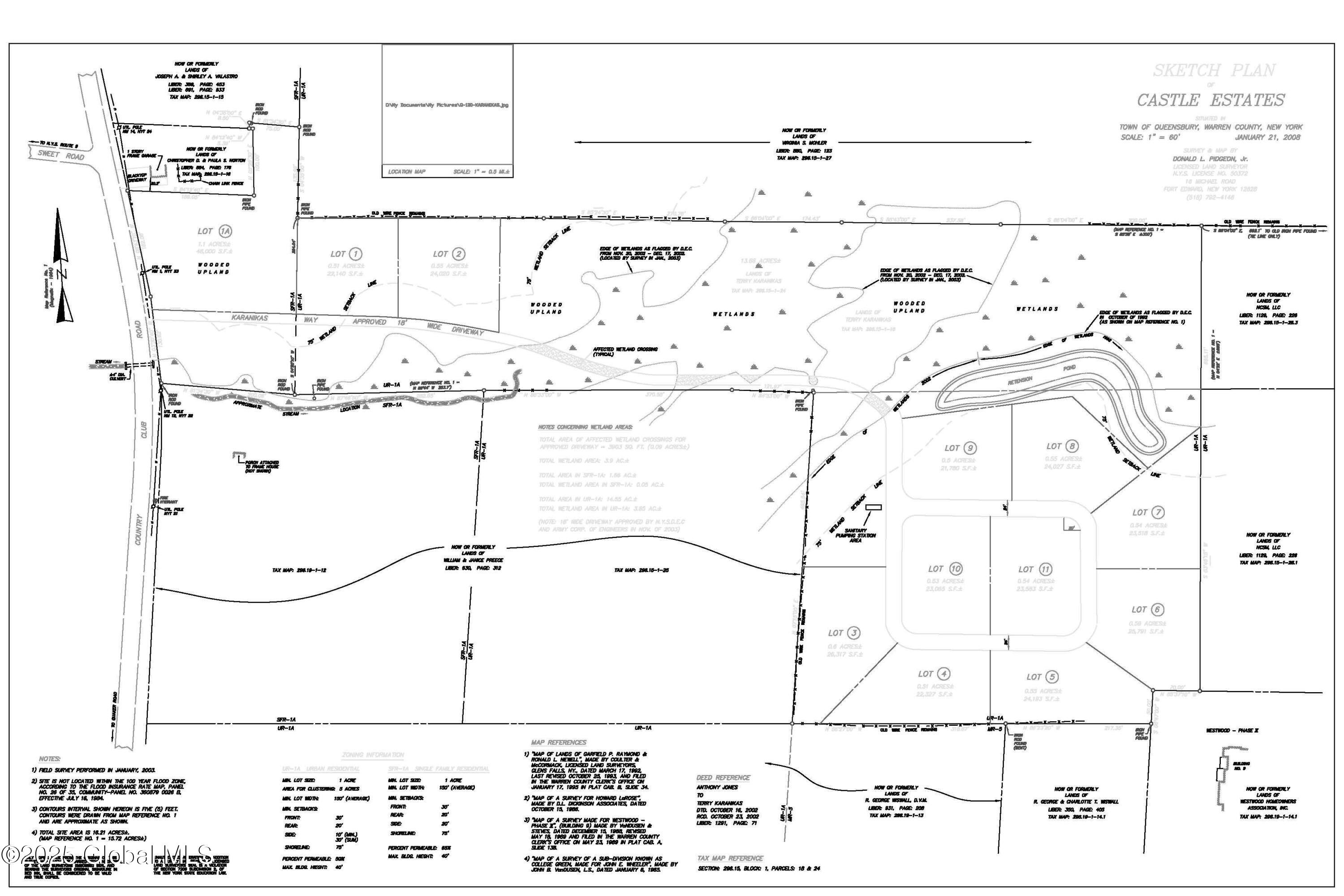 Country Club Rd 12 lot SD map