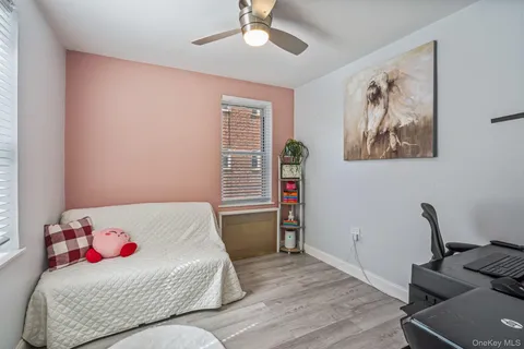 a bedroom with a bed and furniture