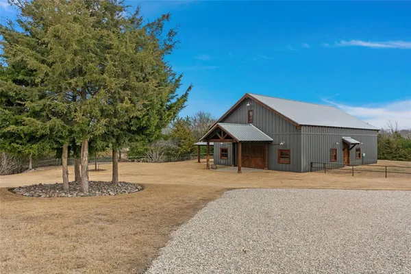 a house with trees in the background