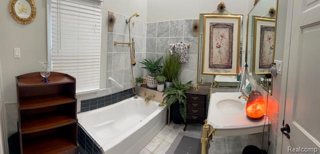 89 Muir Road Grosse Pointe, MI 48236 - Photo 5 of 29 Built-in bathtub with a tile surround and brass fixtures