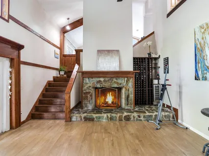 a living room with furniture and a couch