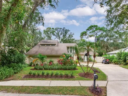 a view of a yard in front of the house