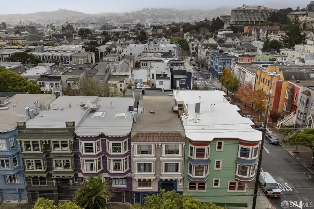 an aerial view of a city