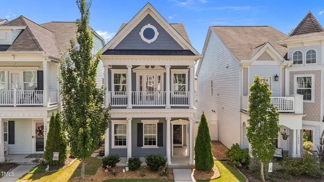 a front view of a residential houses