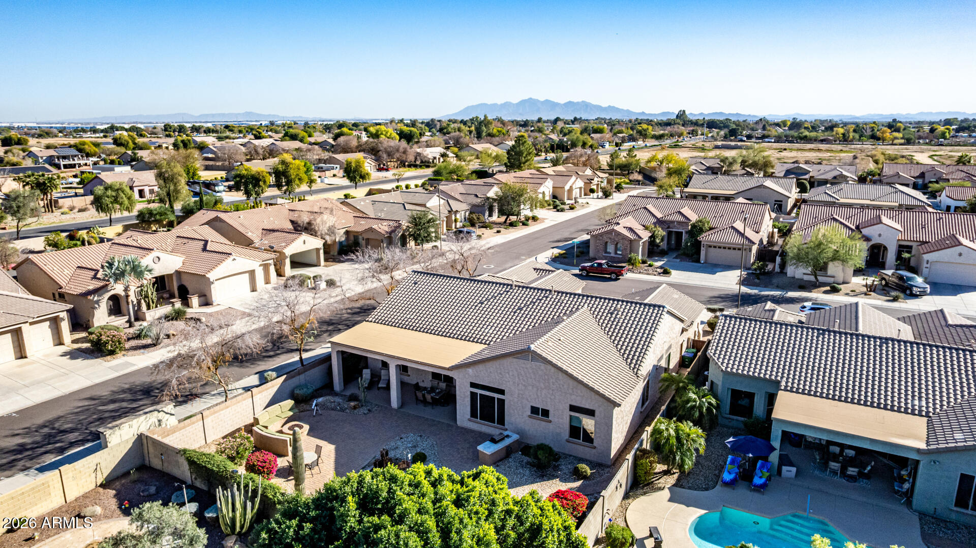 17926 West Griswold Road Waddell, AZ 85355 - Photo 67 of 73 an aerial view of a house with a garden view