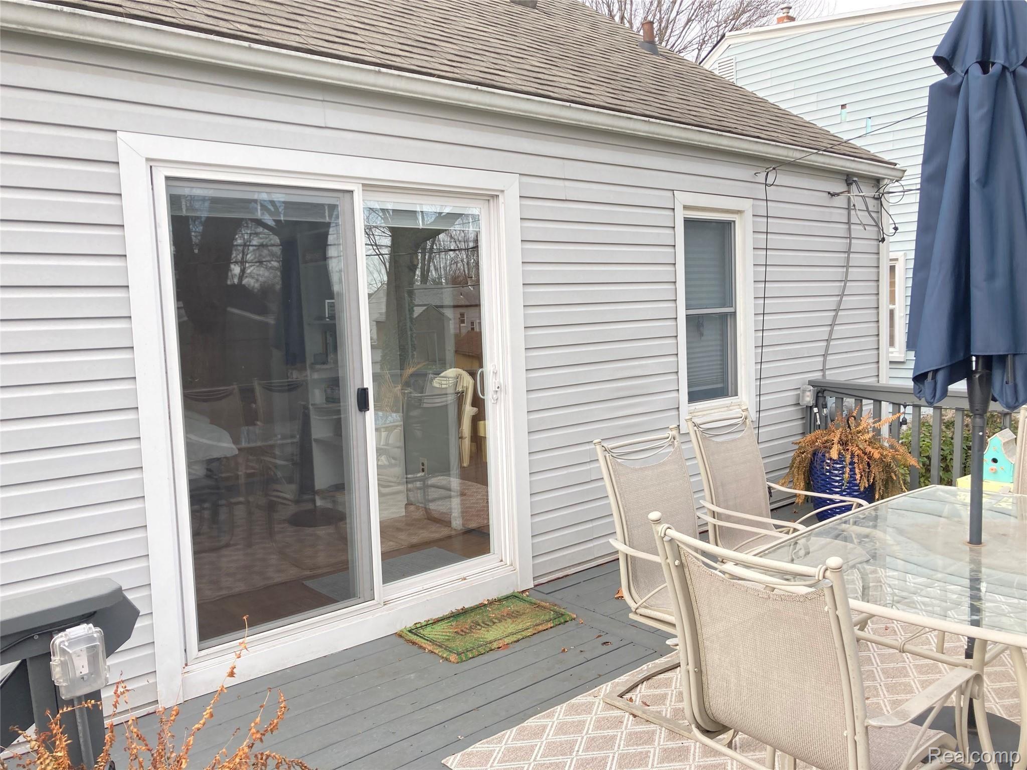 Slider from entry level bedroom to deck
