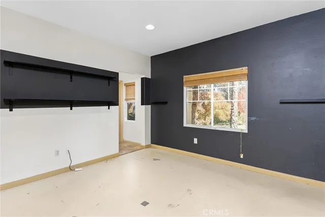 a view of a park with palm trees