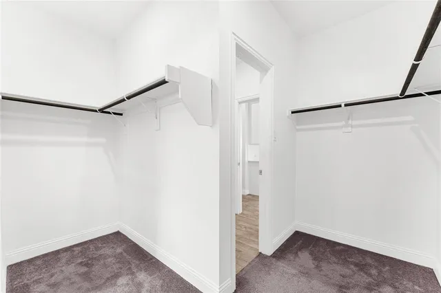 a view of small space with racks on the wall