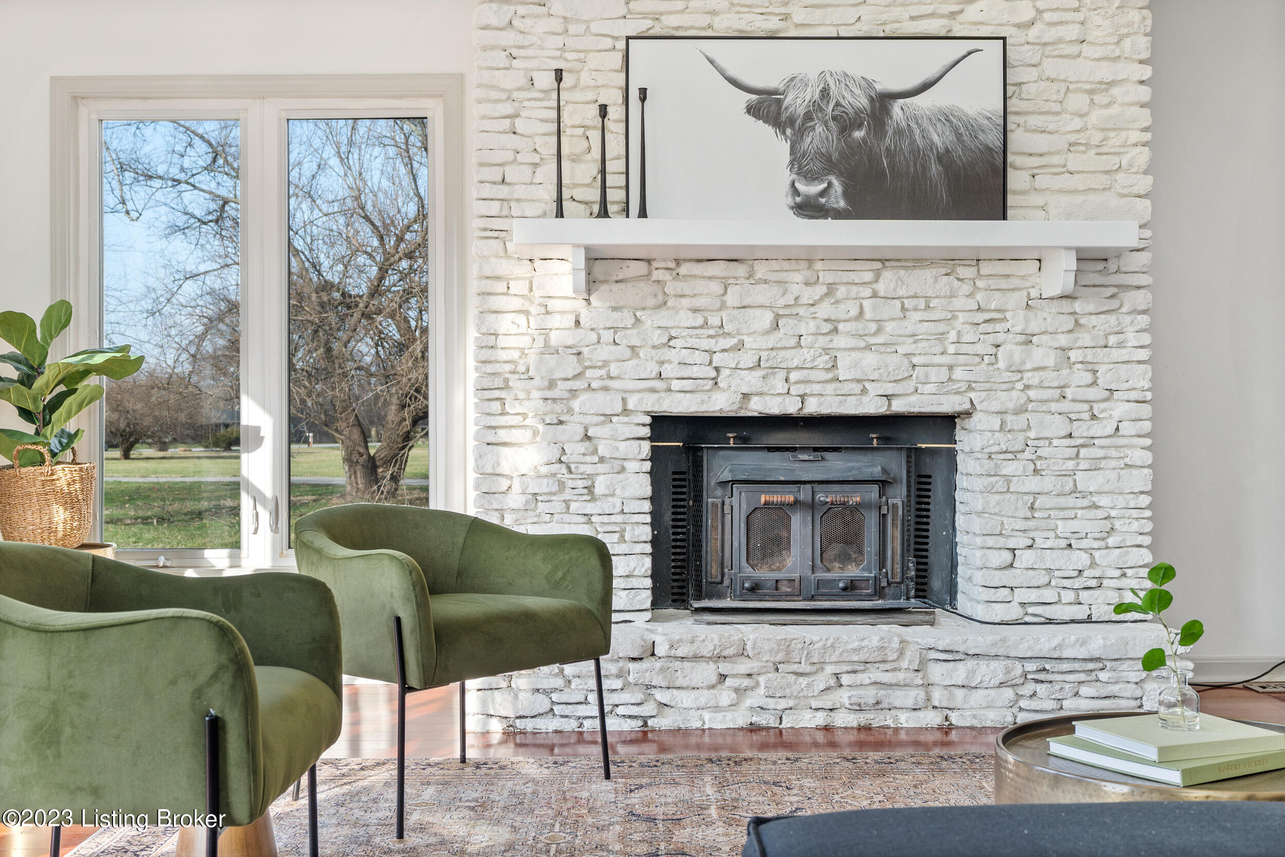 2101 Cardinal Harbour Road Prospect, KY 40059 - Photo 9 of 69 Living Room: lime washed fireplace