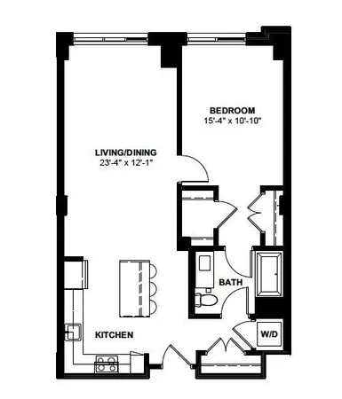 a picture of a bench in front of door