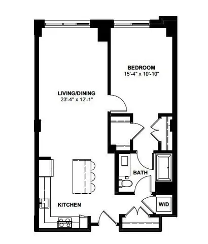 a picture of a bench in front of door