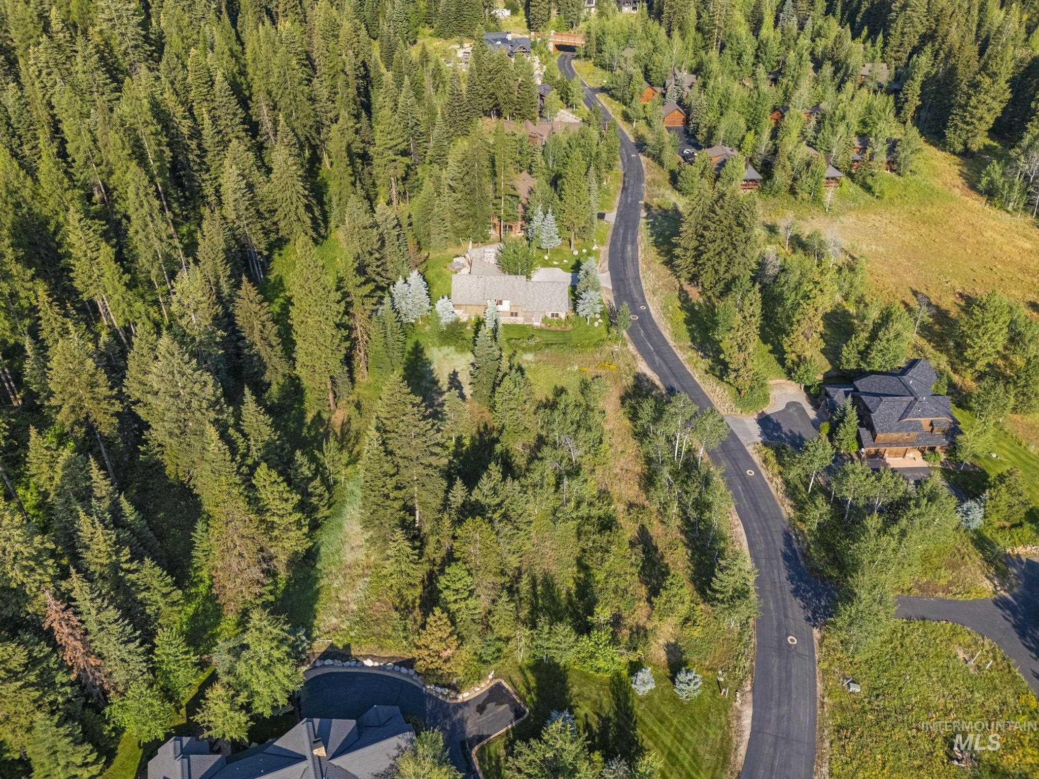 459 Discovery Drive Cascade, ID 83611 - Photo 6 of 17 Aerial overview of property's location featuring a heavily wooded area
