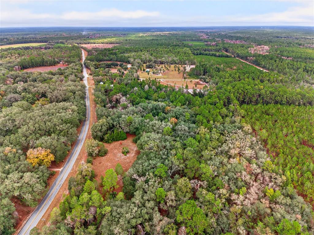 a view of a city with an outdoor space