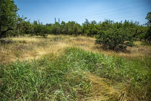 a view of a lake with a yard