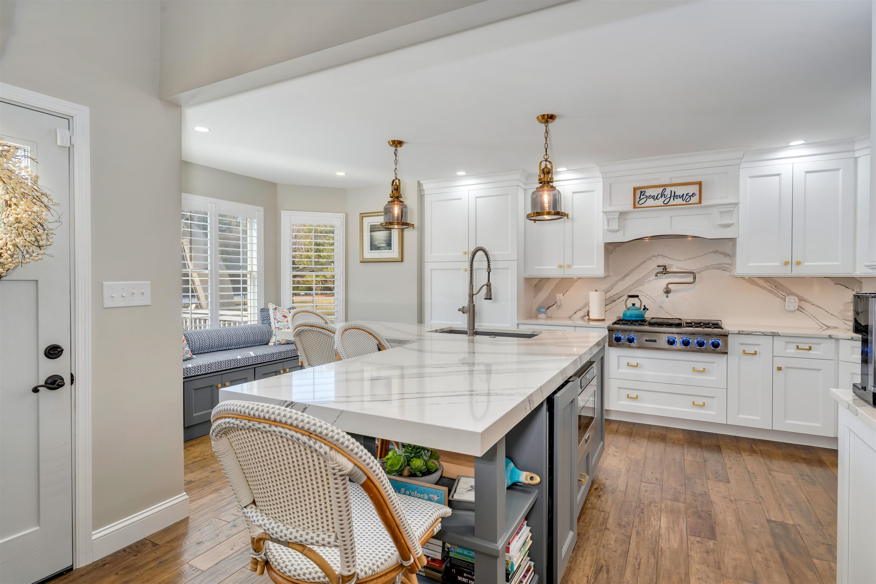 23 Taylor Cold Spring Cape May, NJ 08204 - Photo 14 of 50 a kitchen with granite countertop white cabinets and appliances