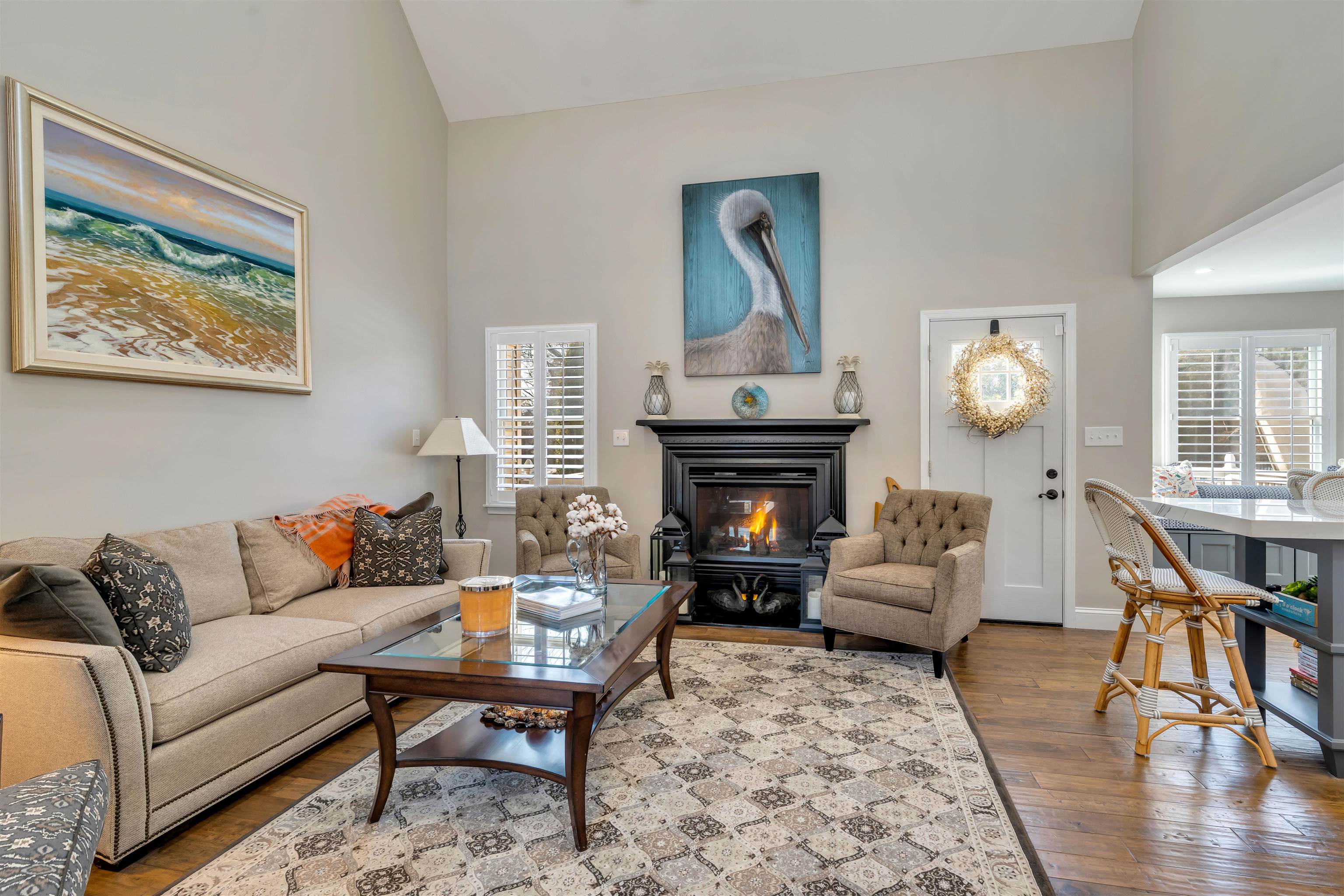 23 Taylor Cold Spring Cape May, NJ 08204 - Photo 9 of 50 a living room with furniture a rug and a fireplace