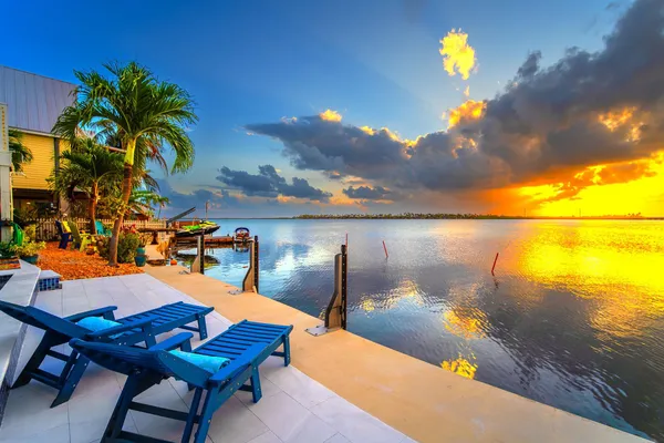 a view of a lake from a balcony