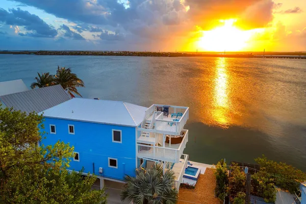 a view of a terrace with a lake view