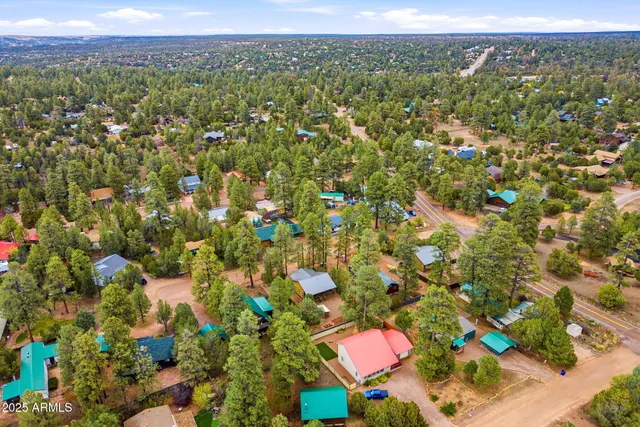 an aerial view of a house