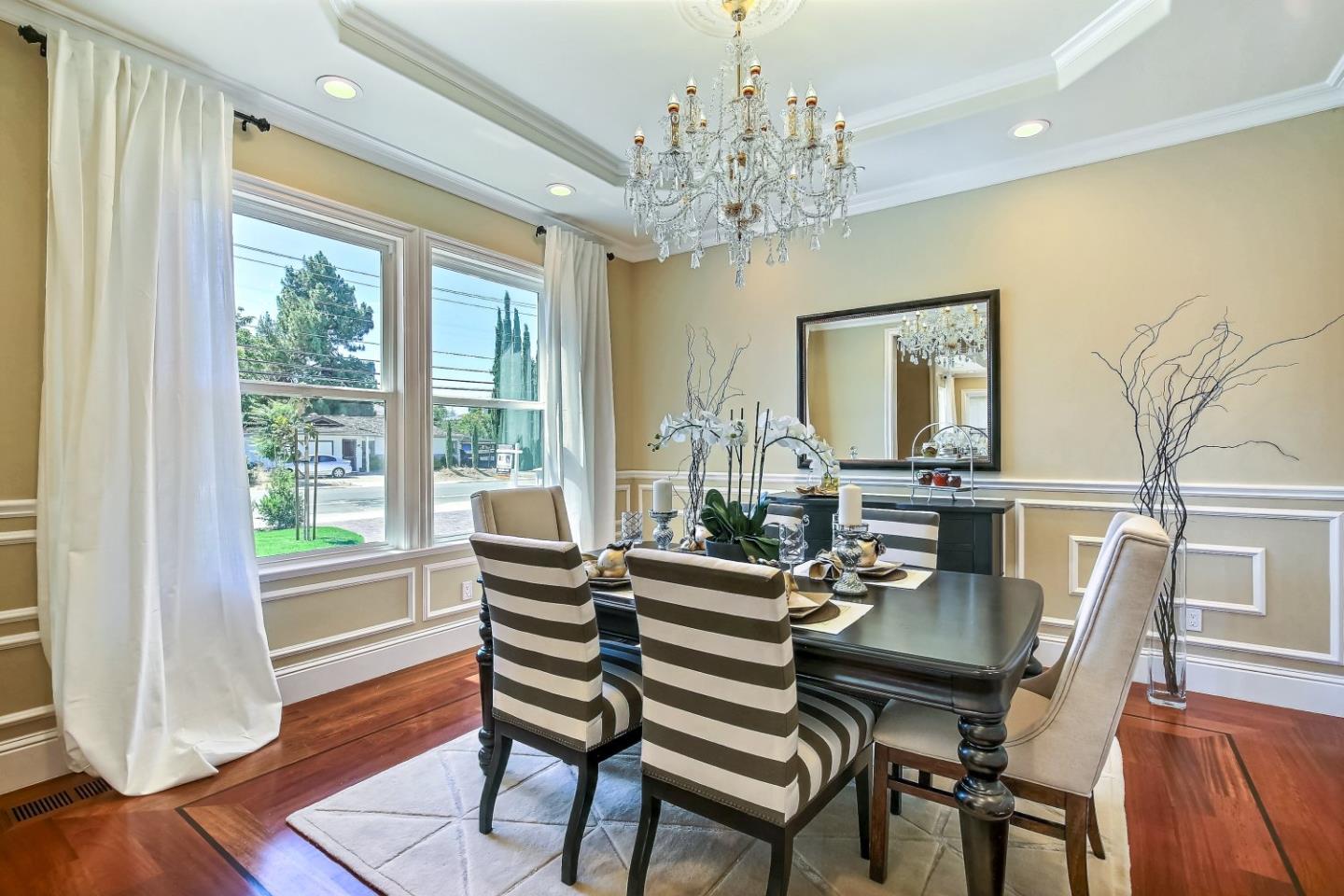 10438 North Stelling Road Cupertino, CA 95014 - Photo 3 of 22 a view of a dining room with furniture window and wooden floor