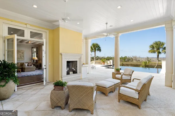 a spacious bathroom with a double vanity sink and a mirror