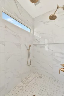a bathroom with a shower