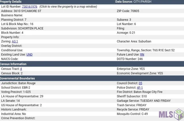 $22,000 | 3610 Sycamore Street, Baton Rouge, LA 70805