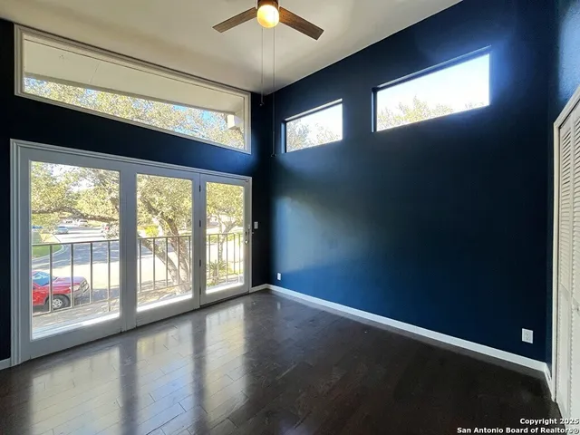 a backyard of a house with lots of green space