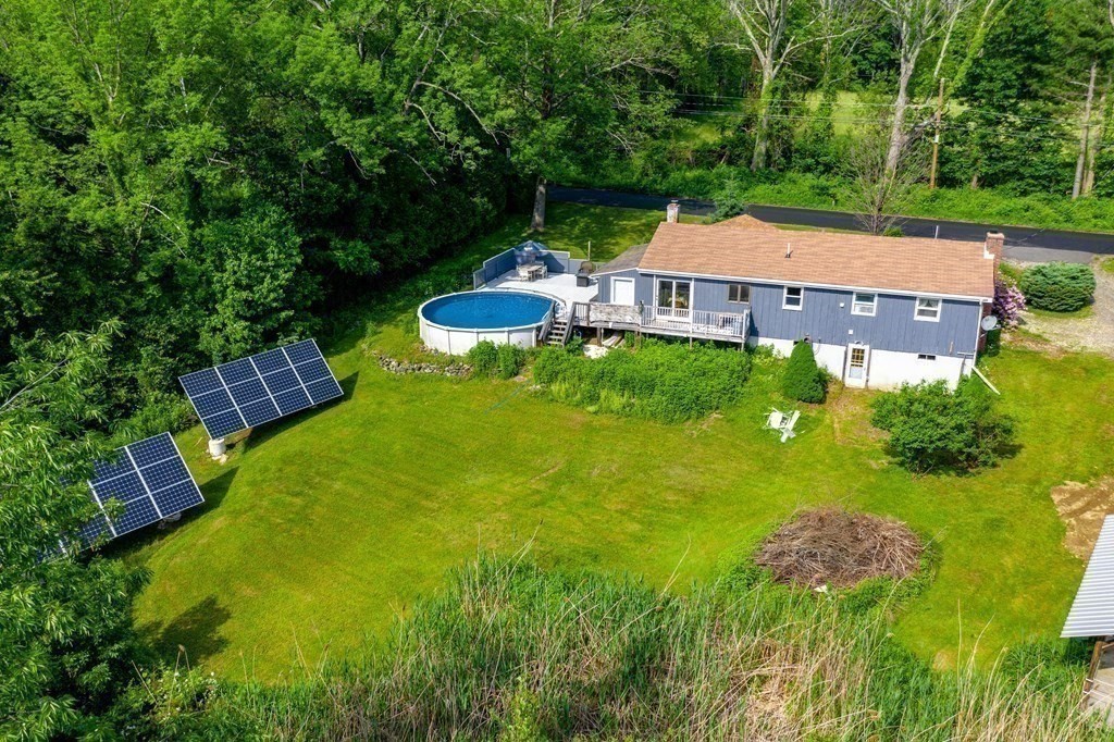 146 Bromley Road Chester, MA 01050 - Photo 26 of 40 an aerial view of a house with swimming pool garden and patio