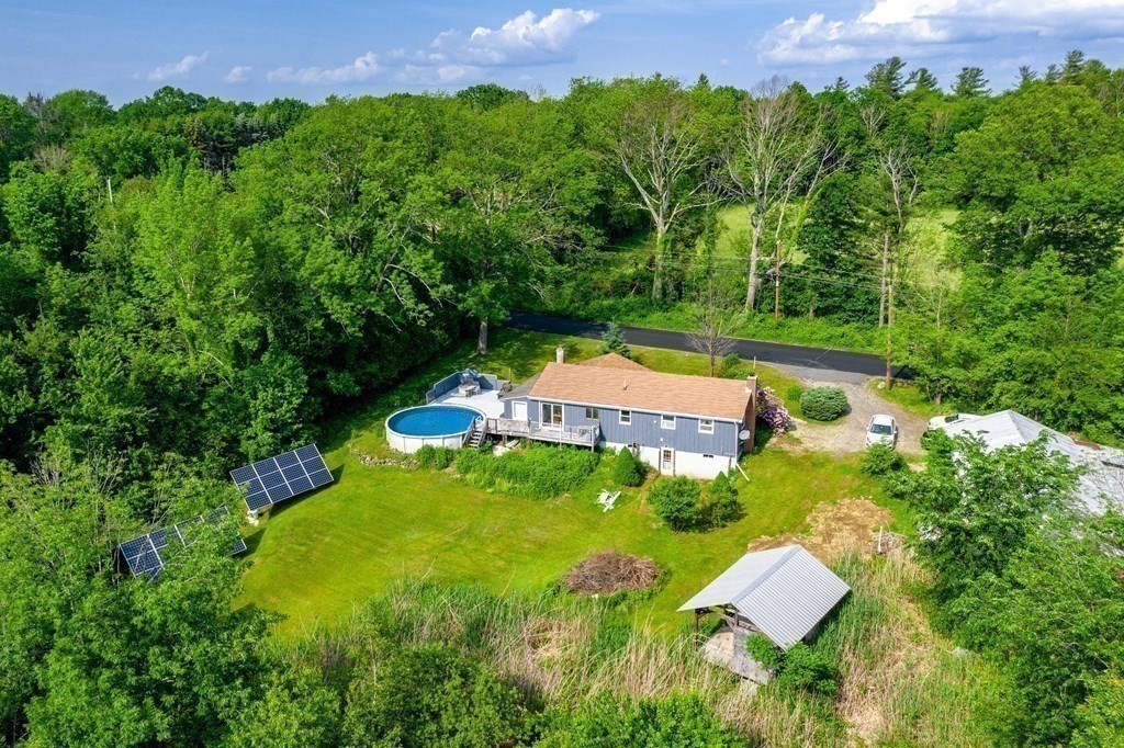 146 Bromley Road Chester, MA 01050 - Photo 27 of 40 an aerial view of a house with pool yard and outdoor seating