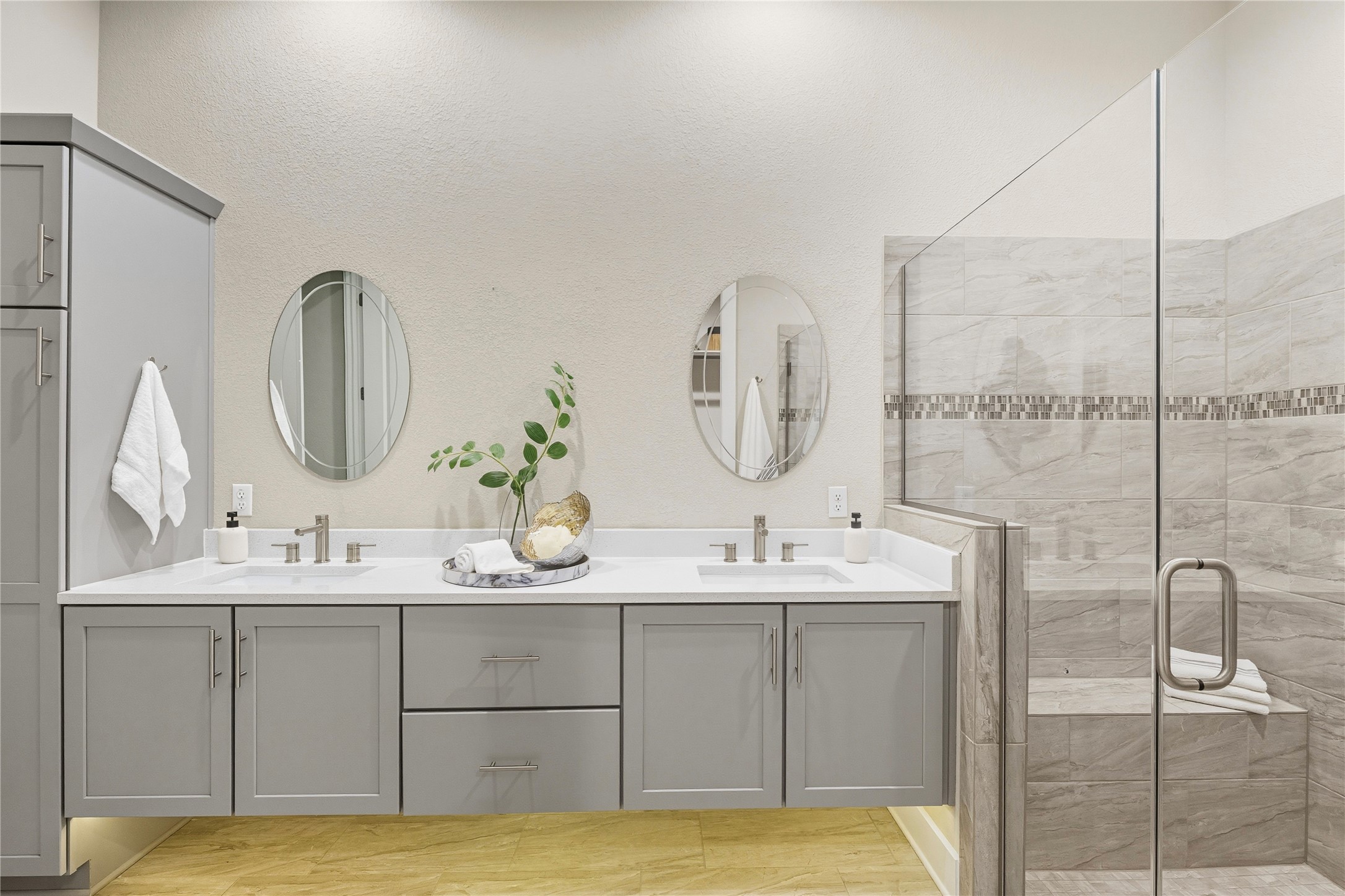 4323 Spicewood Springs Road, Unit 1 Austin, TX 78759 - Photo 14 of 35 a bathroom with a double vanity sink mirror and