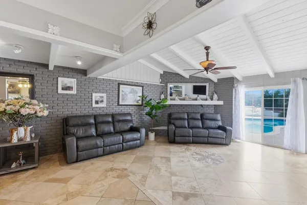 a living room with furniture