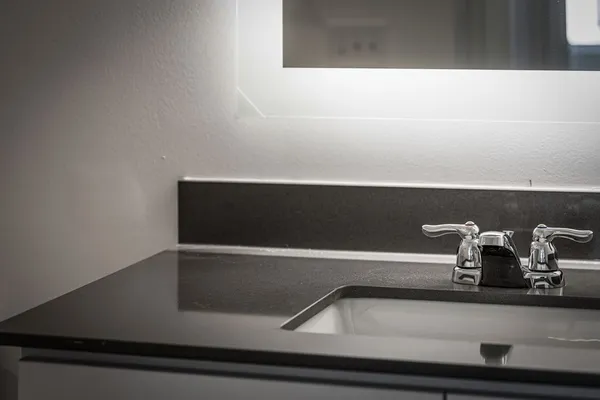 a close view of sink