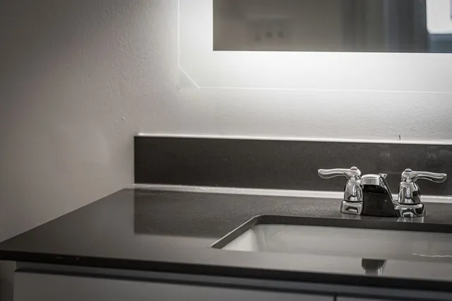 a close view of sink