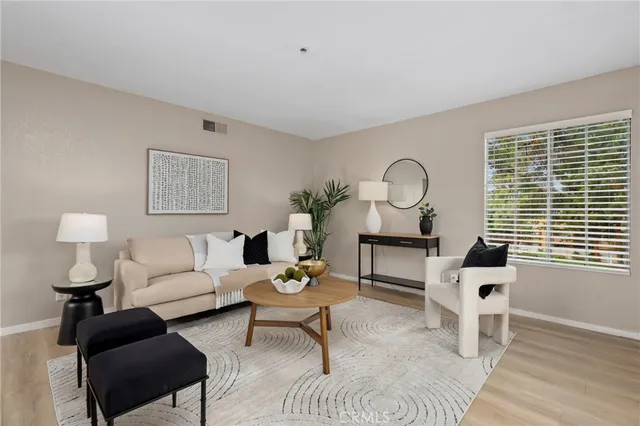 a living room with furniture