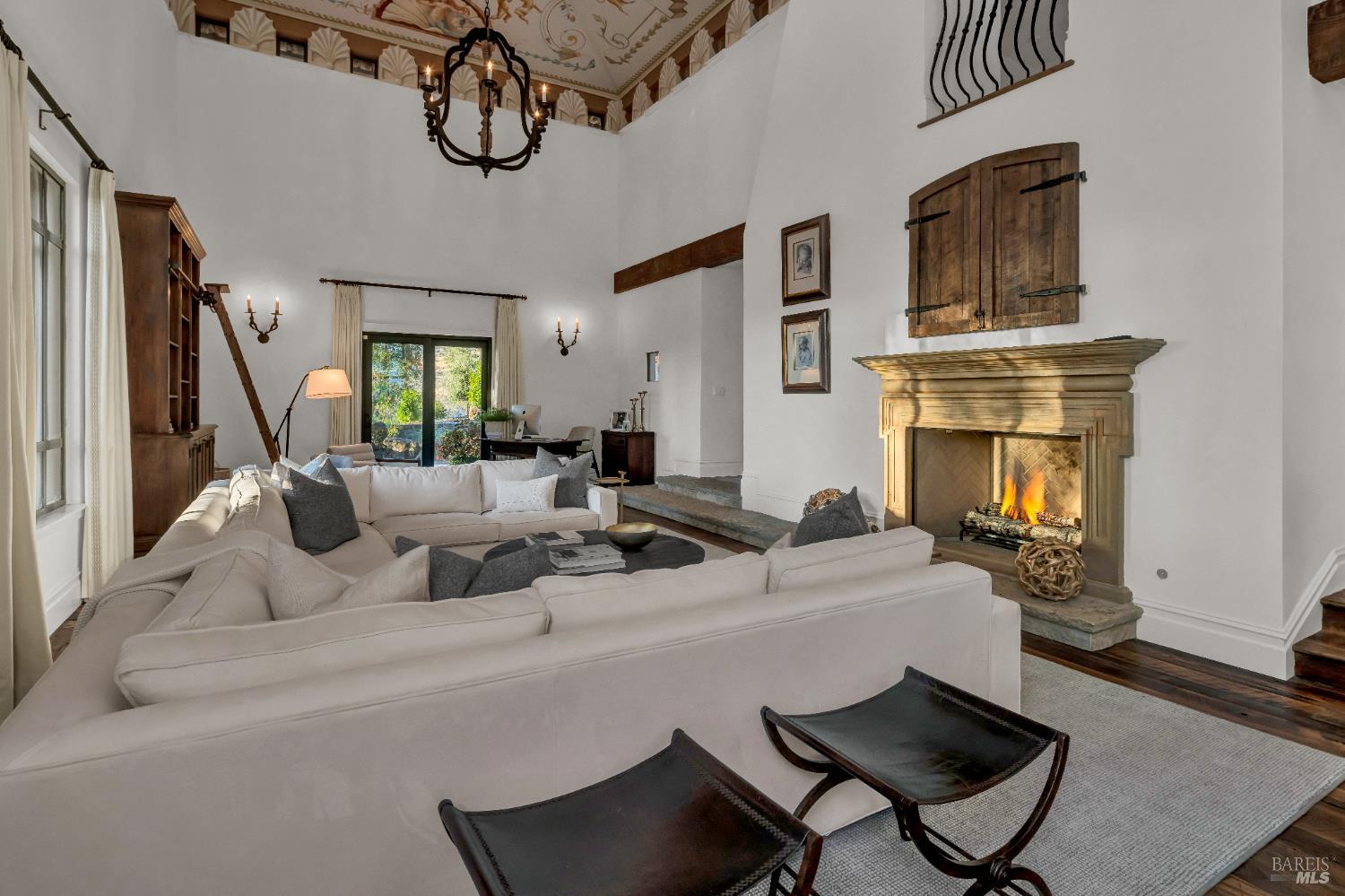 1700 Howell Mountain Road St Helena, CA 94574 - Photo 36 of 46 a living room with fireplace furniture and a fireplace