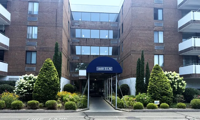 a front view of a building