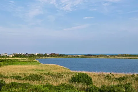 a view of a city and an ocean