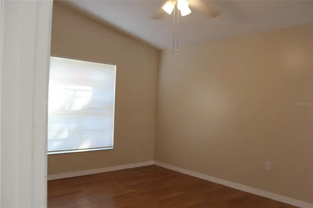 an empty room with a window