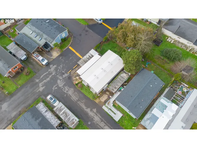 an aerial view of a house