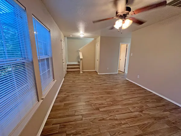 a view of a livingroom with a fireplace