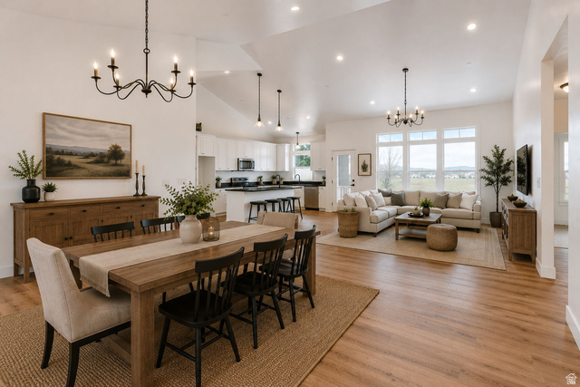1257 North 1350th Street East Mapleton, UT 84664 - Photo 8 of 66 Open-concept living space with high ceilings and lots of natural light